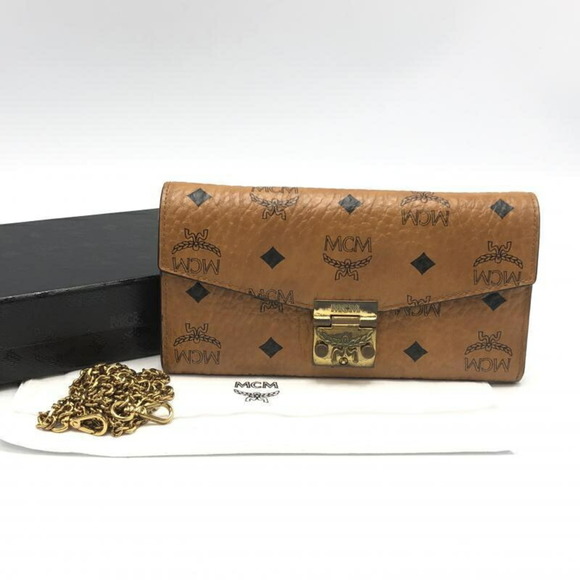OTHERS Accessories Mcm Long Wallet With Gold Chain Strap Visetos